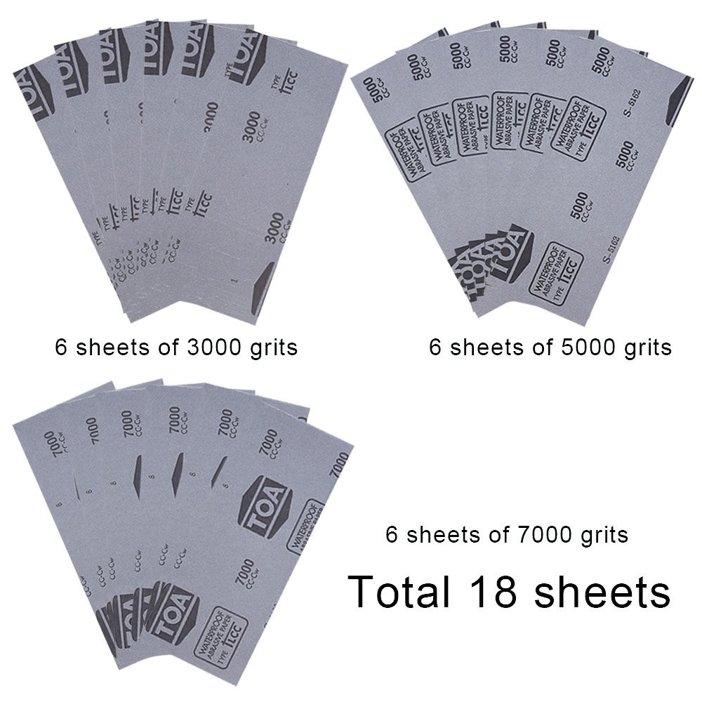 Essential 18-Piece Sandpaper Collection: Ideal for Automotive & Wood Finishing