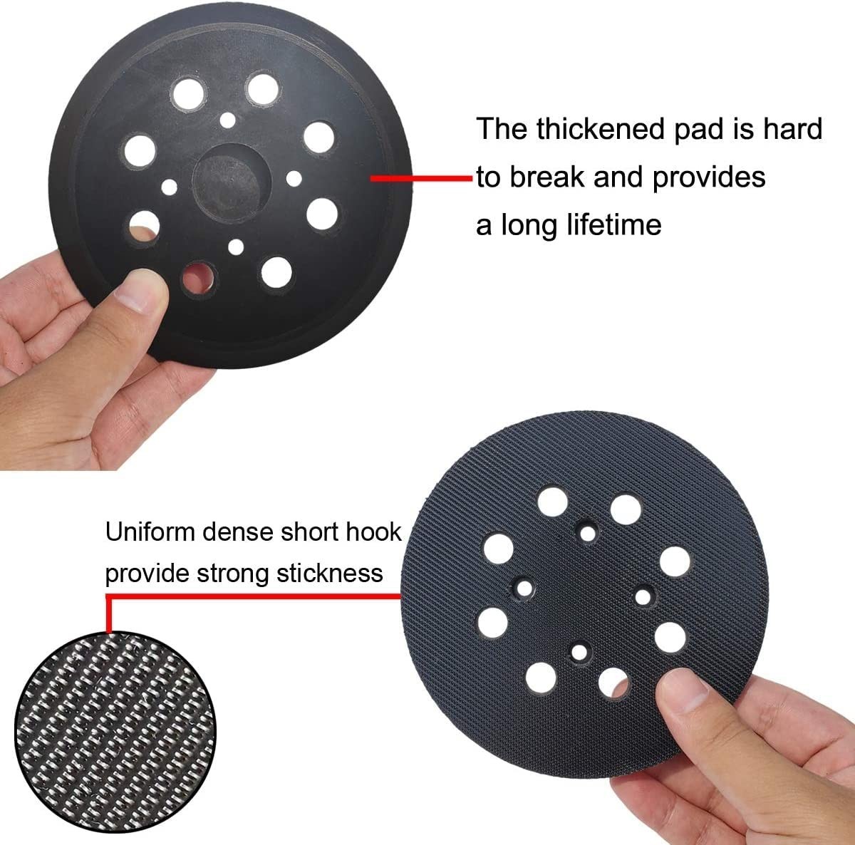 5″ 8 Hole Sander Pad Replacement for Ridgid R2600 R2601 Random Orbit Sander