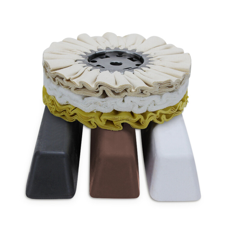 6 Piece Aluminum Buffing Kit: 8″ Airway Buffing Wheels & XL Polishing Compounds
