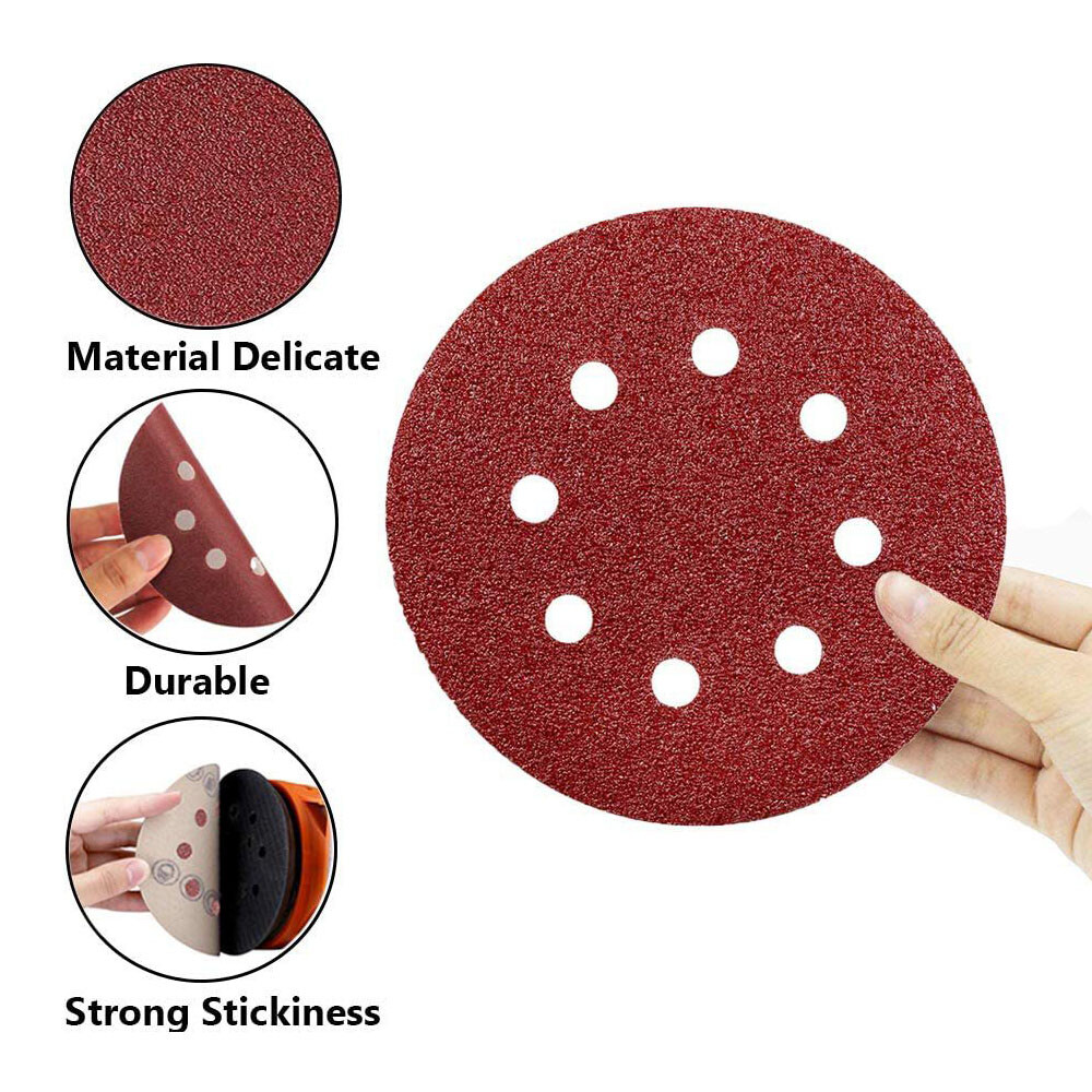 225mm Sanding Discs 24 36 40 60 – 2000 Grit 6 8 Hole Hook and Loop Sanding Discs