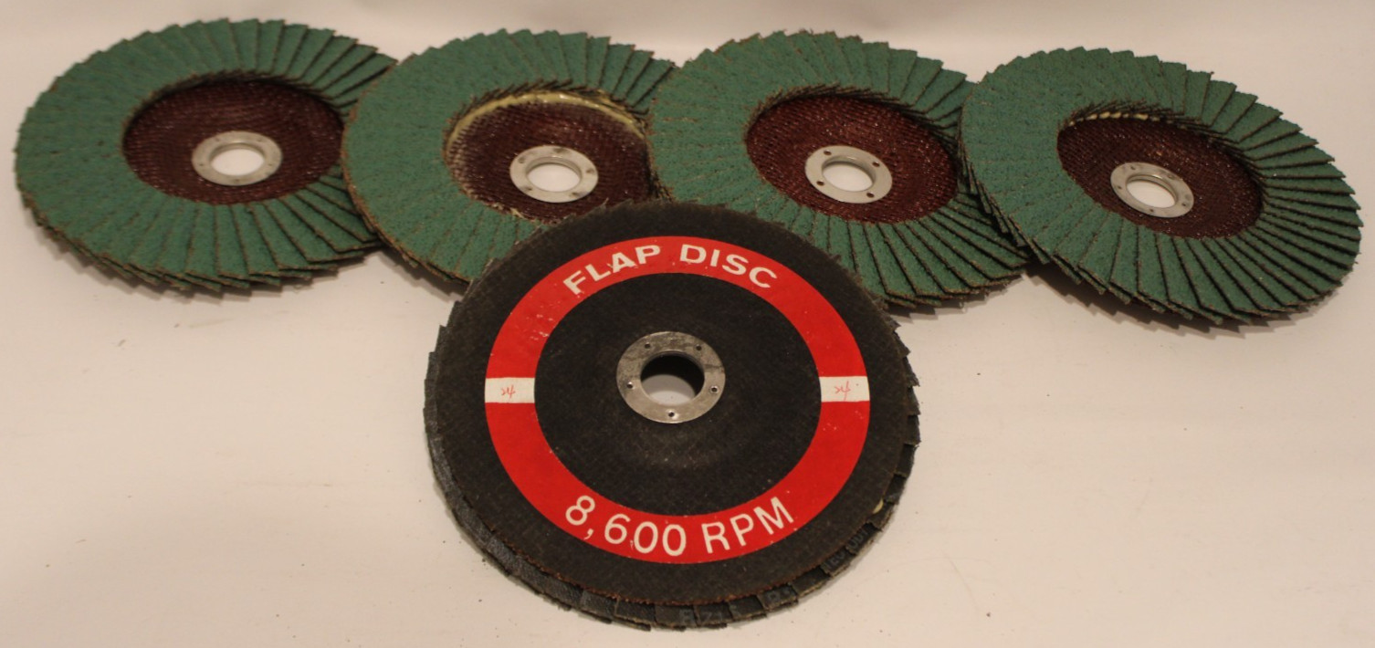 7″ x 7/8″ 24 Grit Flap Disc, FLAT Grinding Wheels, Fiber./Zir. Alum. – Lot of 5