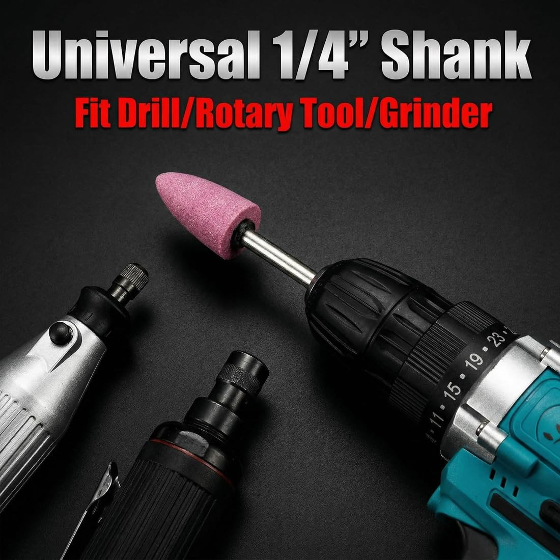 10 Pcs 85Mm Extra Long Shank Rotary Grinding Stones – 1/4” round Shank Abrasive