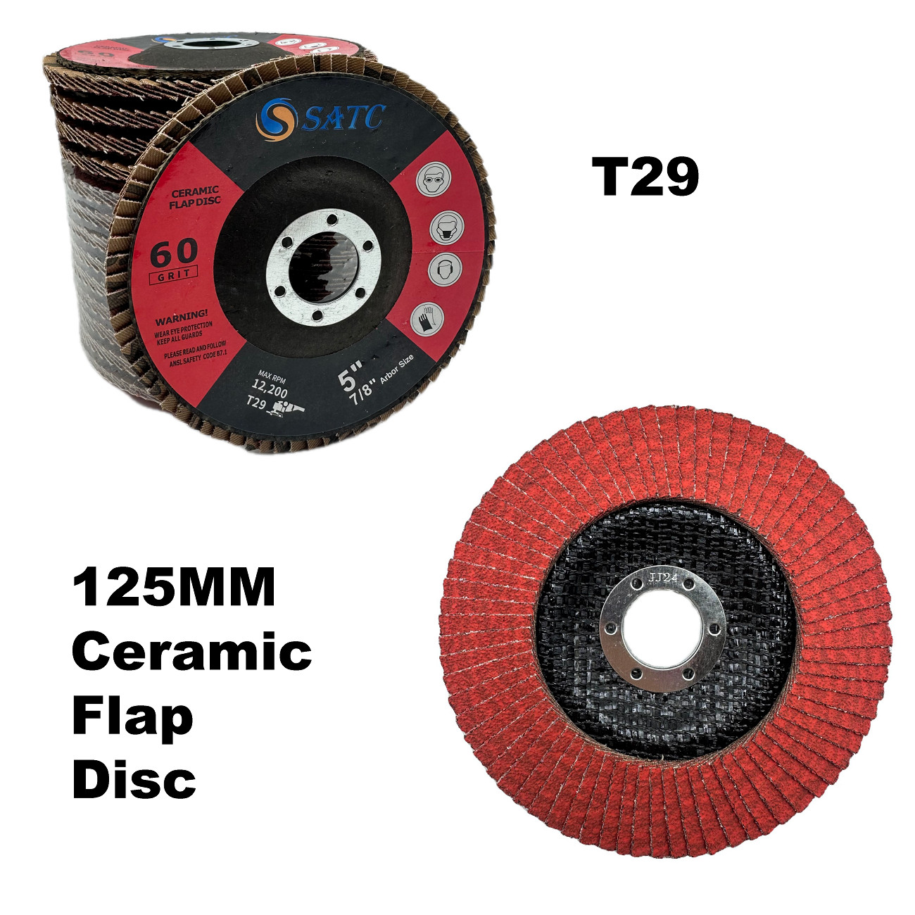4-1/2″x7/8″ Ceramic Flap Disc Sanding Grinding Wheel 40 60 80 120 Grit Type 29
