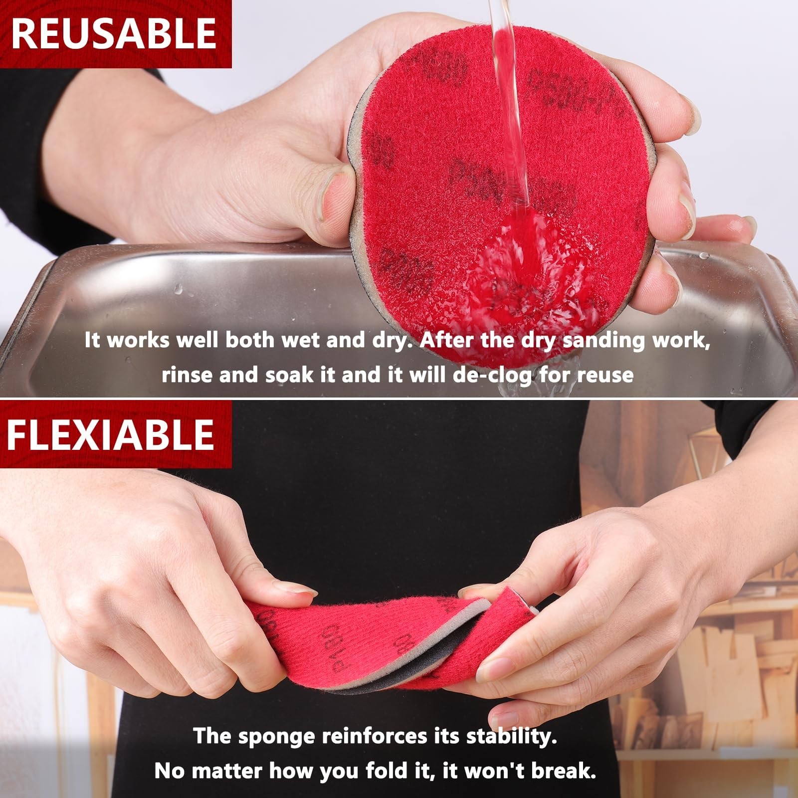 20Pcs 3 Inch Hook and Loop Sanding Sponge Disc with Buffer Backing 180-3000 G…