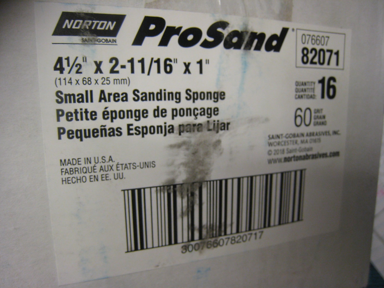 16 Pack Norton ProSand 4-1/2″ x 2-11/16″ x 1″ Sanding Sponges 60 Grit Small USA
