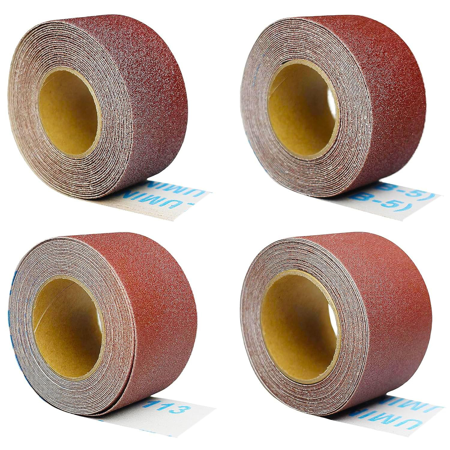Total 20 Yard 1-1/2 Inch Wide Emery Cloth Sandpaper Roll Assorted – 80 120 220 4