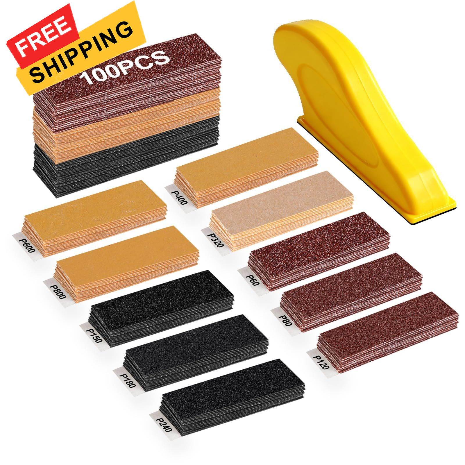 Giwiemi 100PCS Professional Micro Detail Sander Kit, 1.18 x 3.54 inches, gray