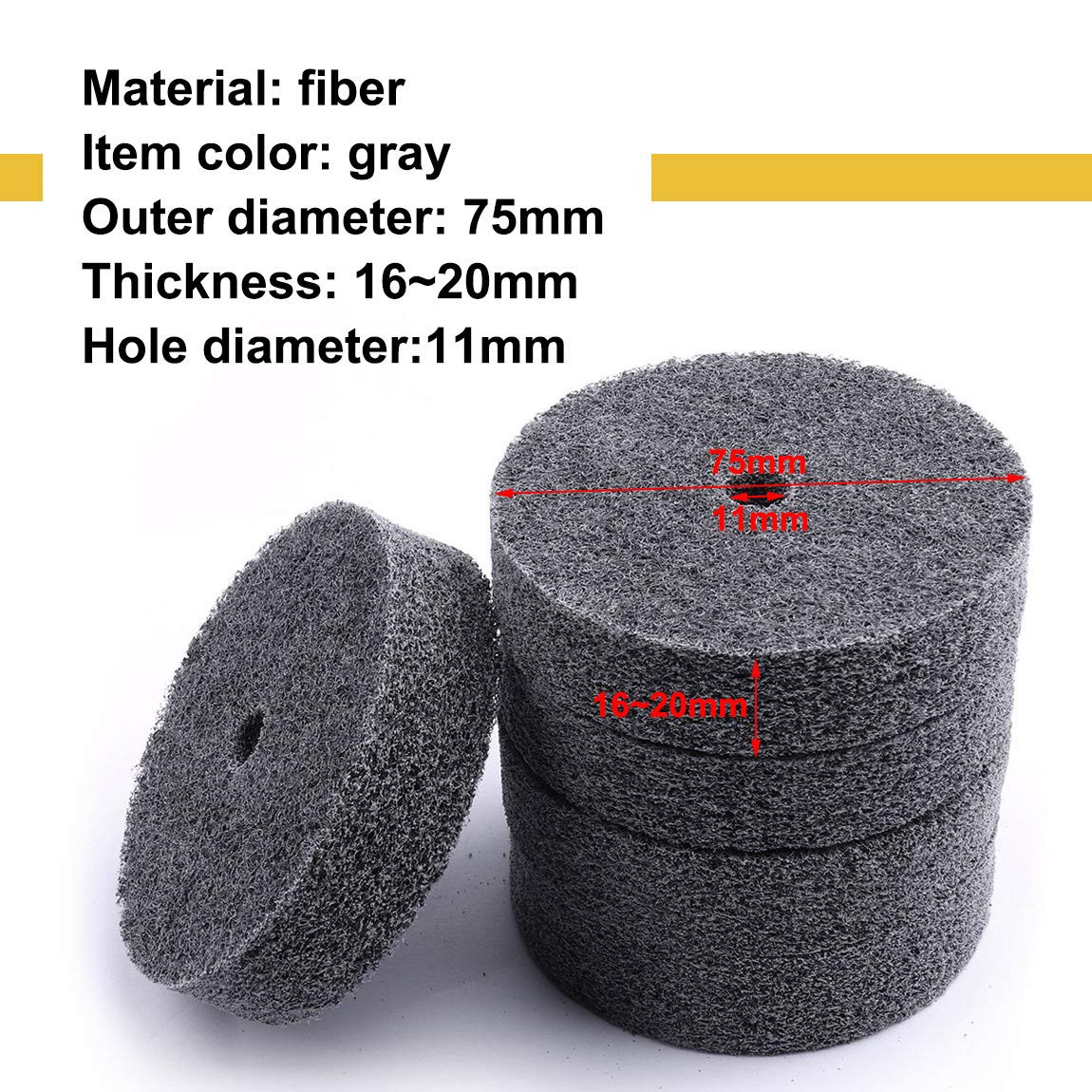 5Pcs 3 Inch Fiber Buffing Wheel, Deburring Wheels Quick Changed Replacement