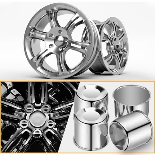 4 Pcs 5.15 Inch Wheel Center Caps Sliver Push Suits for 5.15 Inch Silver