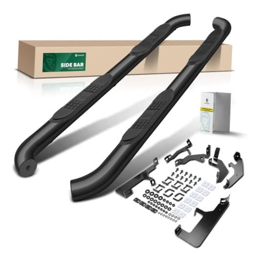 3 Inch Running Boards Side Steps Compatible with 2019-2024 Semi-gloss black