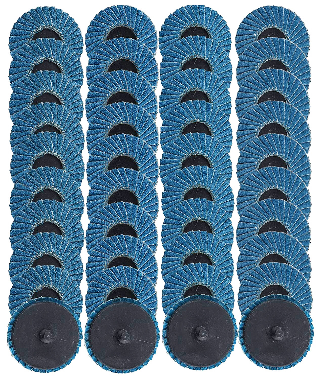 20pcs 2inch Flat Flap Disc Roll Lock Sanding Grinding Wheels 40 60 80 120 Grit