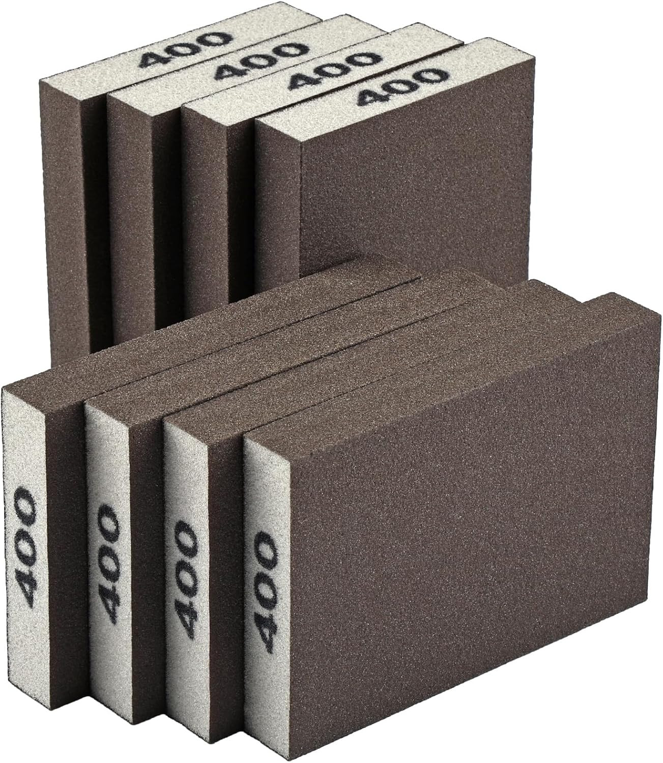 8 Pcs Sanding Sponge Blocks, 60–220 Grit Assortment for Wood, Metal, Drywall