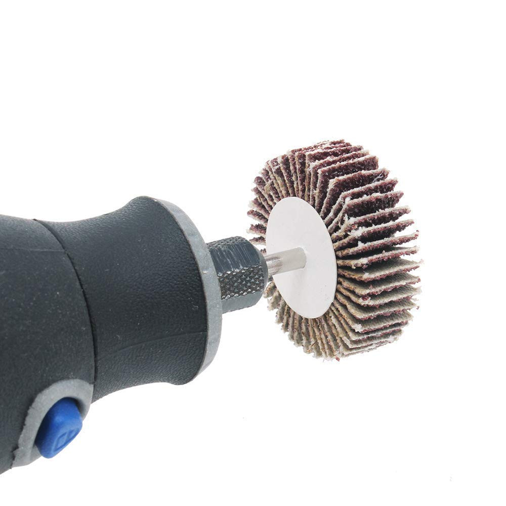 10 Pack Abrasive Flap Wheel Sander 80 Grit 1/8 Inch Shank for Drill Grinding