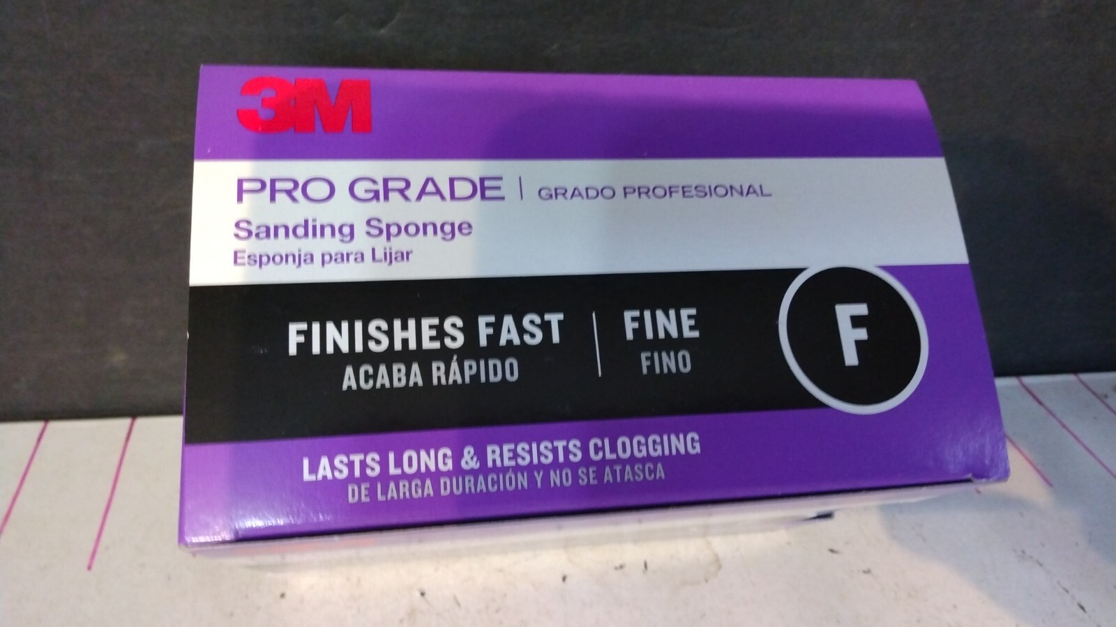 6 PACK NEW 3M Pro Grade Flat Side Sanding Sponge 3 3/4 X 2 5/8 F Fine PN 24101F