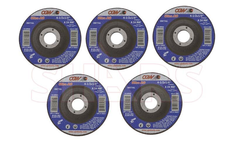 CGW 5 PCS 6 x 1/4 x 7/8 24 Grit Ceramic Depressed Center Grinding Wheel P|