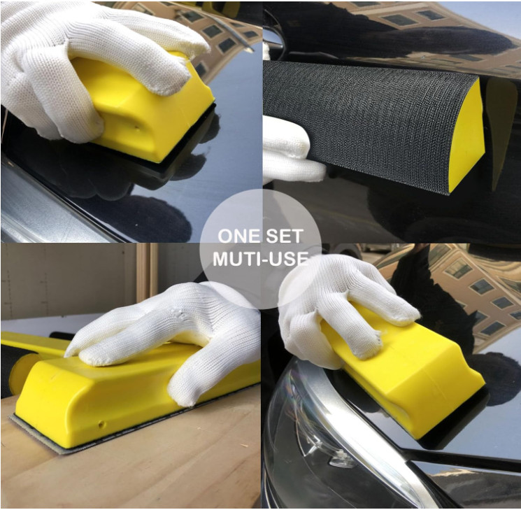 7pcs Hand Sanding Polishing Block Set Rectangle Handheld Sanding Pad Hook & Loop