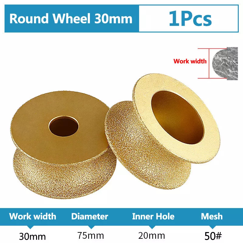 Vacuum Brazed Diamond Full Bullnose Edge Profile Grinding Disc Wheel Tool