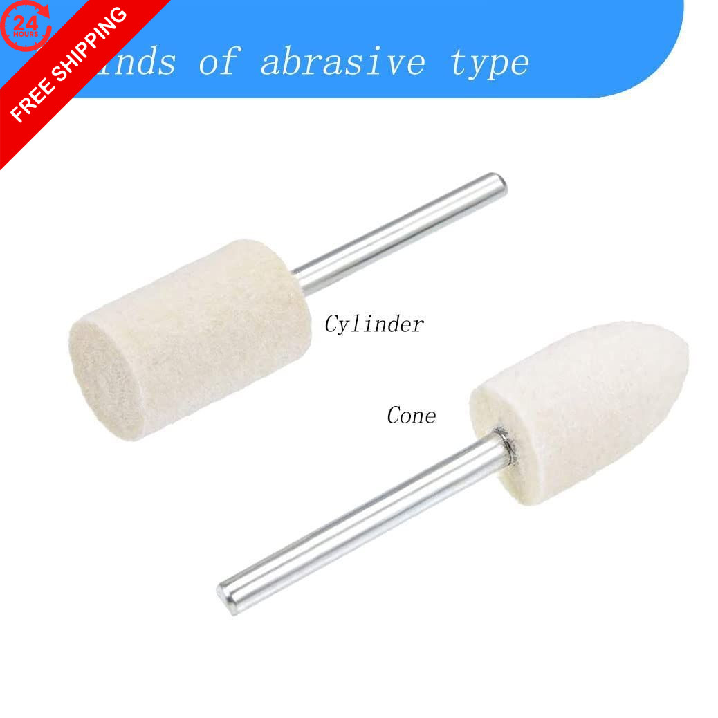 Luo ke 100 Pcs Compressed Wool Felt Polishing Head Tool Buffing Wheel for…