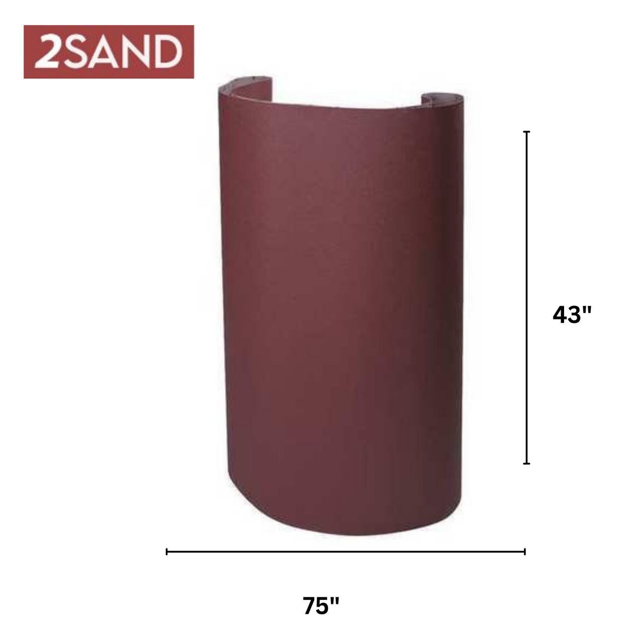 2SAND 43 in x 75 in Wide Sanding Belt Aluminum Oxide – Choose Grit