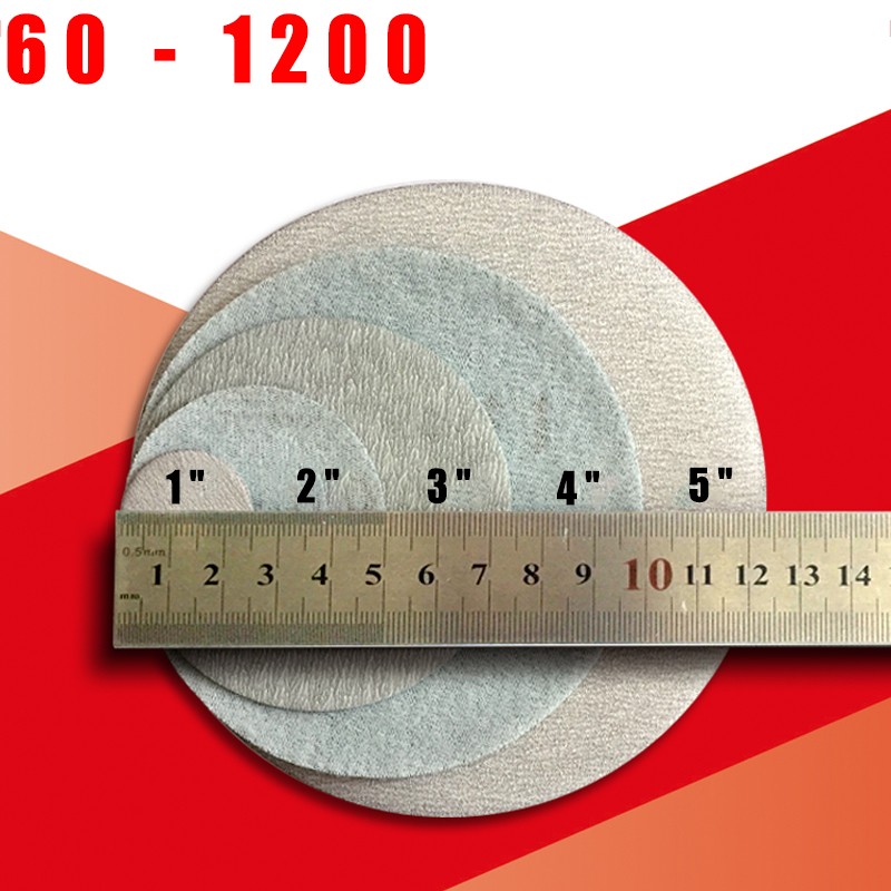 25mm – 125mm Dry Sanding Discs Sandpaper Hook & Loop Pads Sheets Grit P60 – 1200