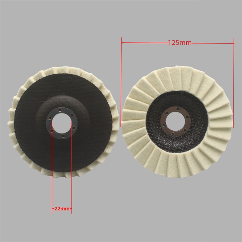 5″ Wool Felt Flap Disc Metal working Polishing Buffing Wheel For Angle Grinder