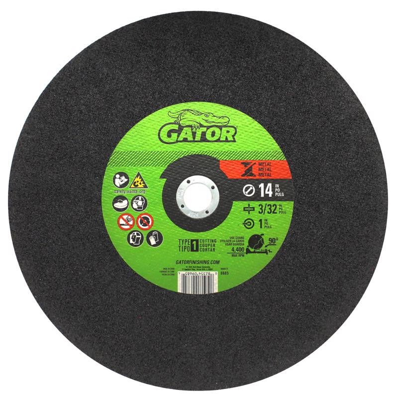 Gator 14 in. D X 1 in. X 3/32 in. thick Aluminum Oxide Type 1 Metal Cut-Off Blad