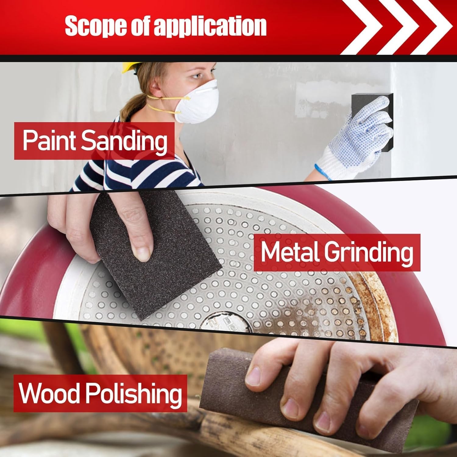 Versatile 10 Pack Washable Sanding Blocks – 60 to 220 Grit for Smooth Finishing