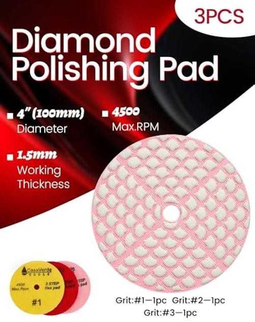3 Step 4 Inch Polishing Pads,Granite Marrble Polishing Pads | Ultra 3 Step Set