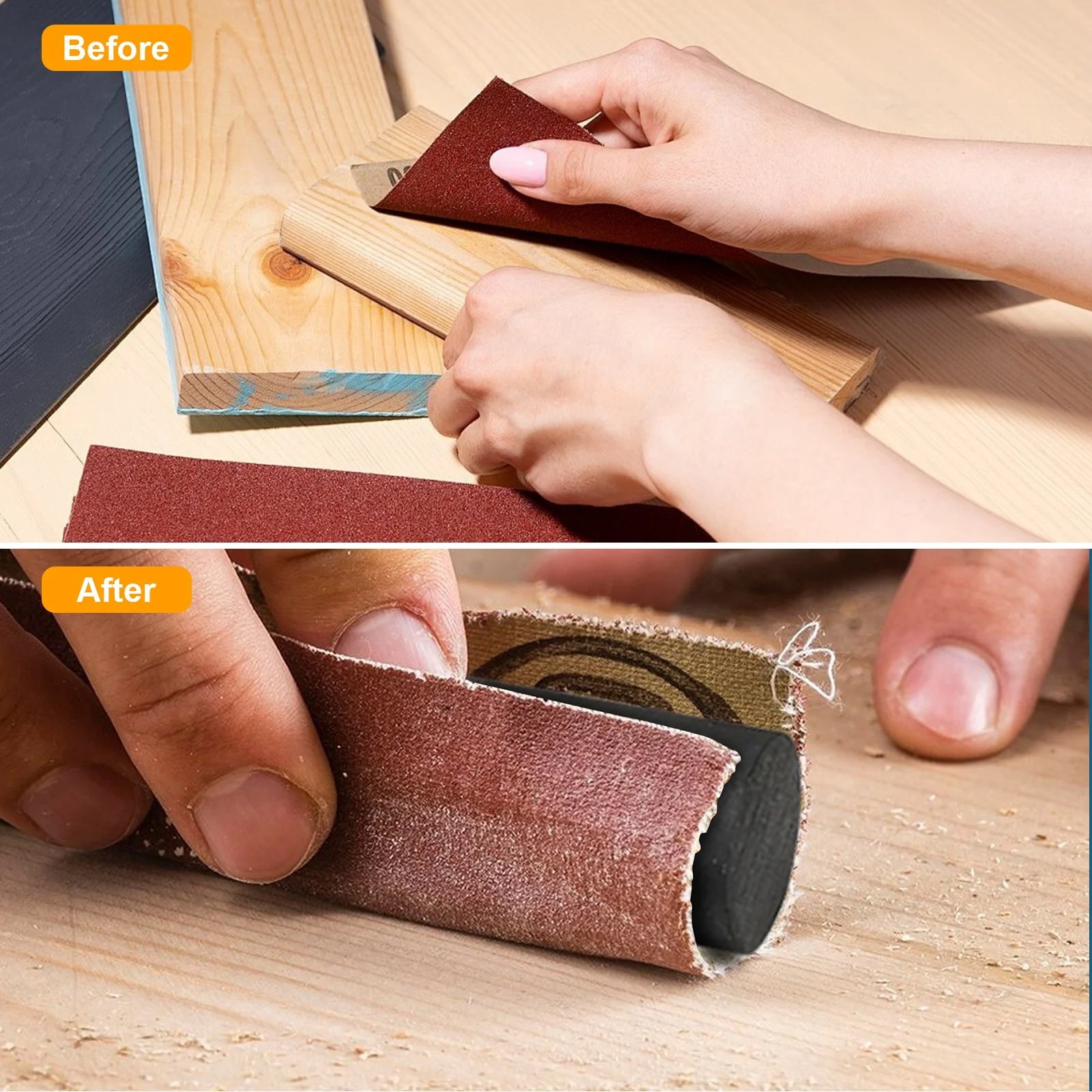 12PCS Sanding Block Kit Flexible EVA Foam Wet or Dry for Automotive or Woodwork