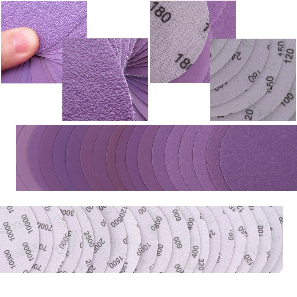 60-10000 Grit Sandpaper Sanding Discs Aluminum Oxide 3in Hook Loop Paper 30PCS
