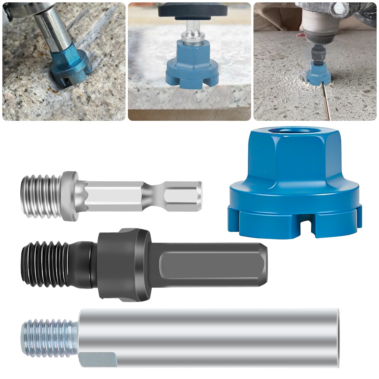 1″Diamond Grinding Wheel M10 Thread Stone Grinding Disc w/ Extension Rod Adapter