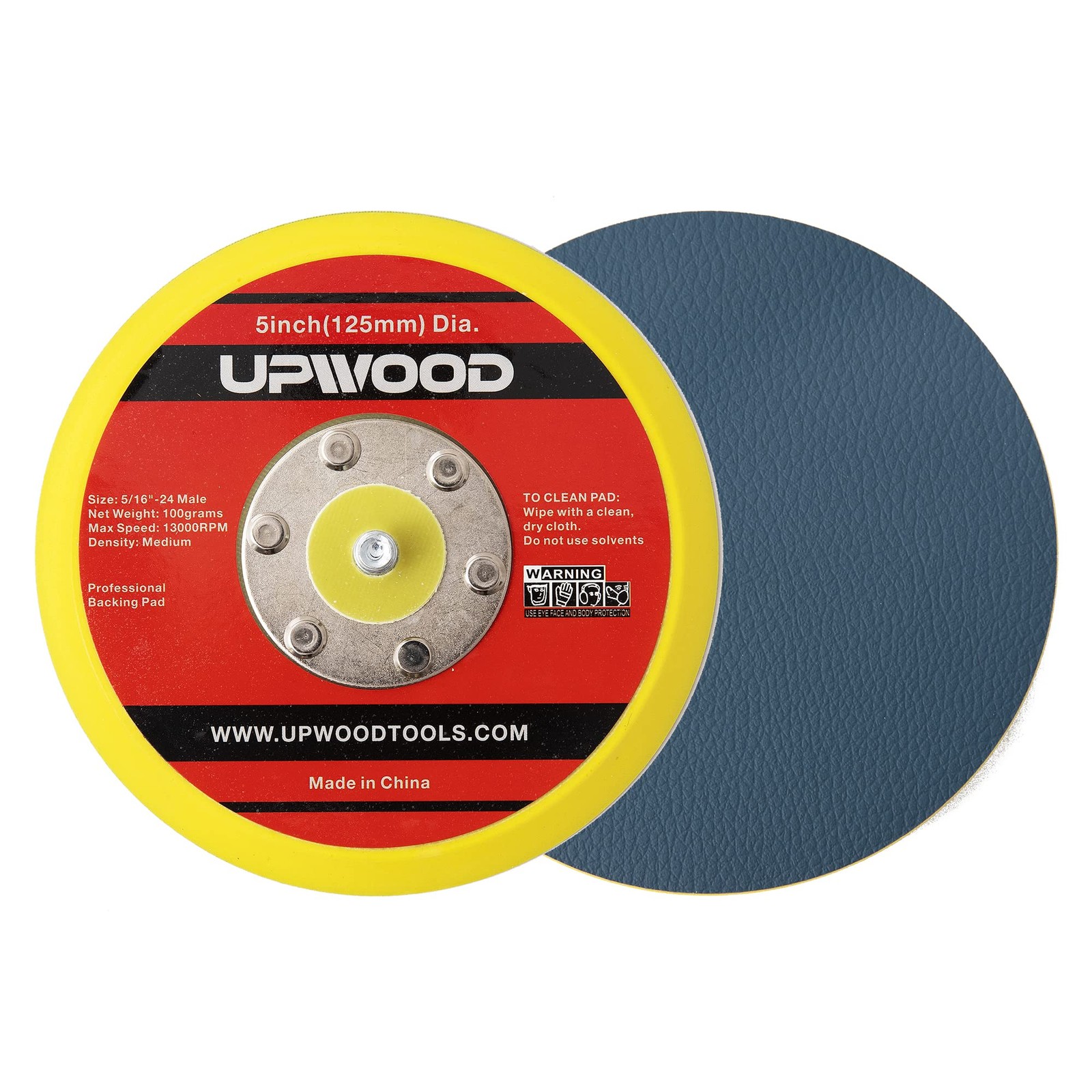 2 pcs 5″ Vinyl Face PSA Backing Pad for Air Sander Polisher, 5/16″ Arbor
