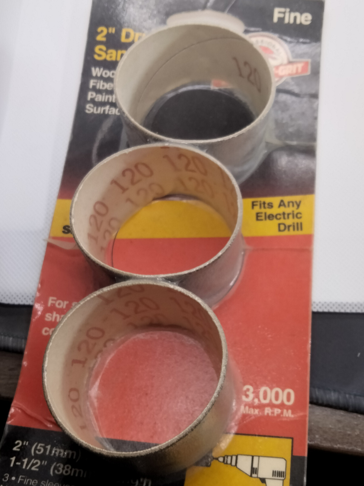 Gator Grit Drum Sander Refill For Electric Drill – Fine 120 Grit – 2″ by 1 1/2″