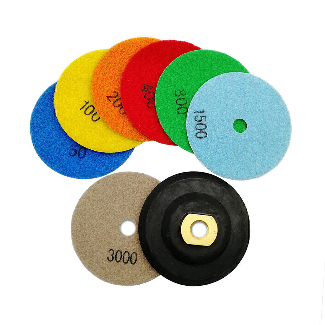 SHDIATOOL Diamond Polishing Pads 4″ Granite Marble Tile Sanding Discs 5/8 Backer