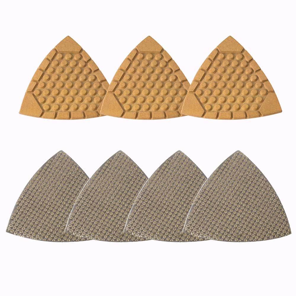 7 Piece Electroplated Diamond Triangular Dry Polishing /Buffing Pad Set BRTTDSET
