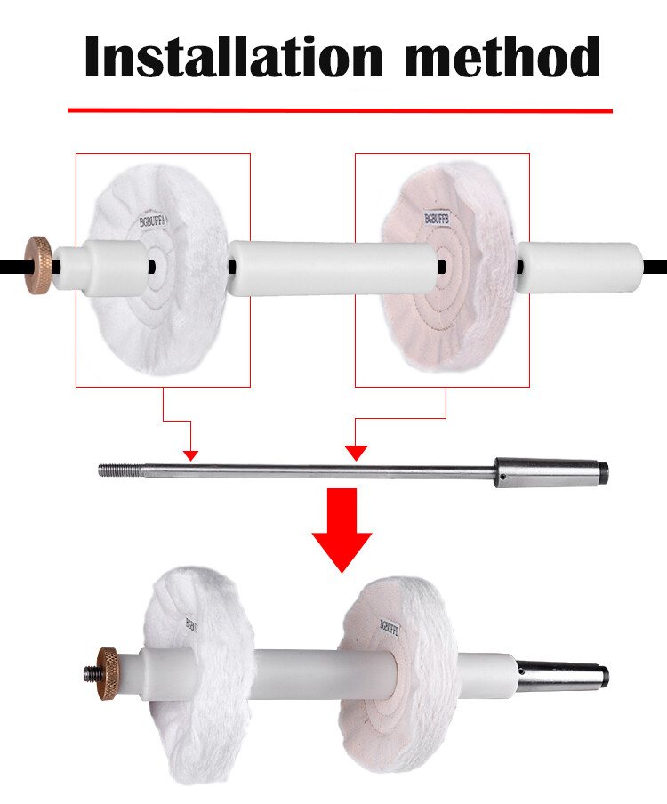 2 Step Lathe Buffing System, 2 Wheel Bufffing Mandrel, MT2 Mounts