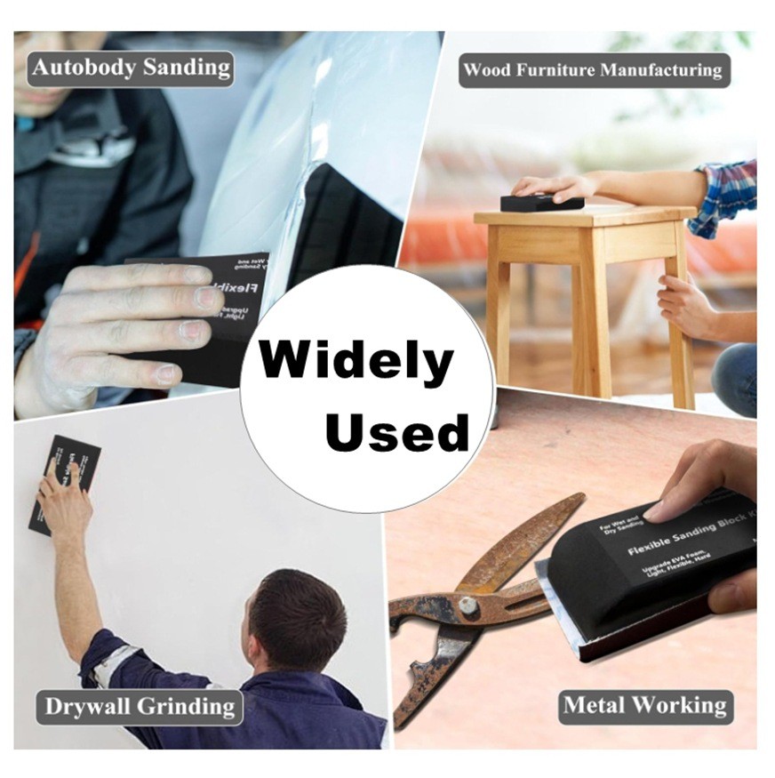 12x Sanding Block Kit Flexible EVA Wet Dry Sanding Blocks for Auto Body Woodwork