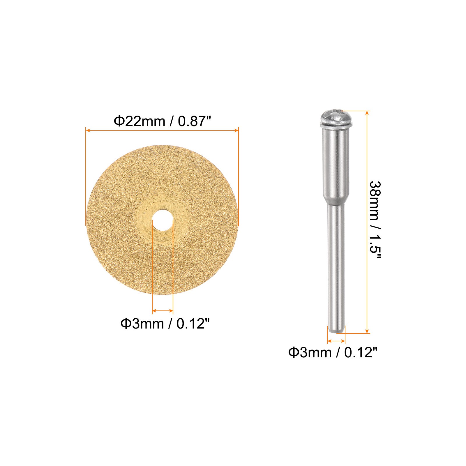 10pcs Diamond Cutting Wheel 22mm Titanium Coating Cut Off Cutting Wheels
