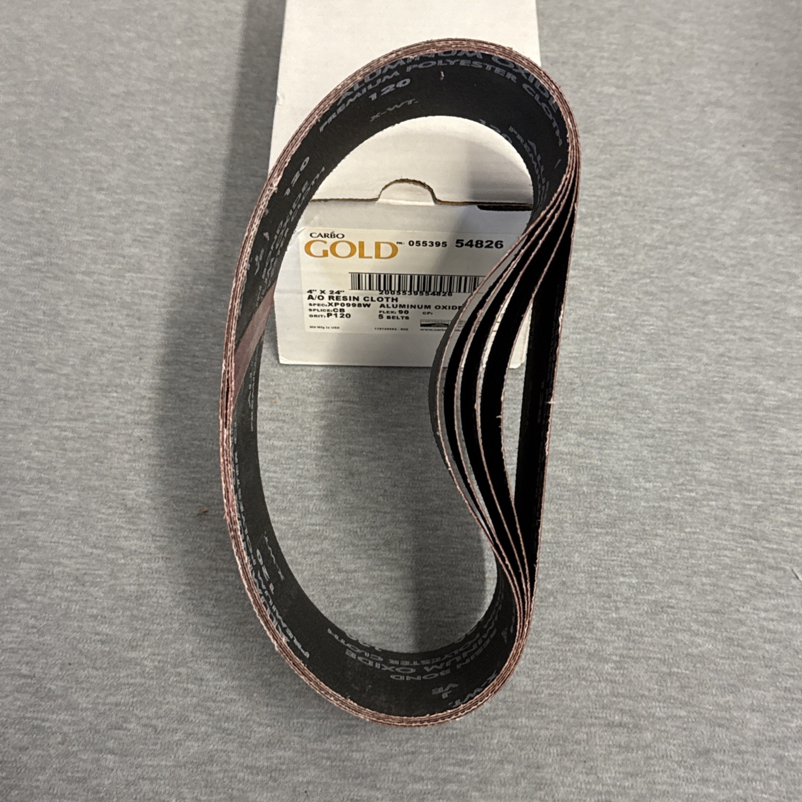 Carborundum Premium 4″x24″ 120 Grit Aluminum Oxide Sanding Belt (10 Pack)