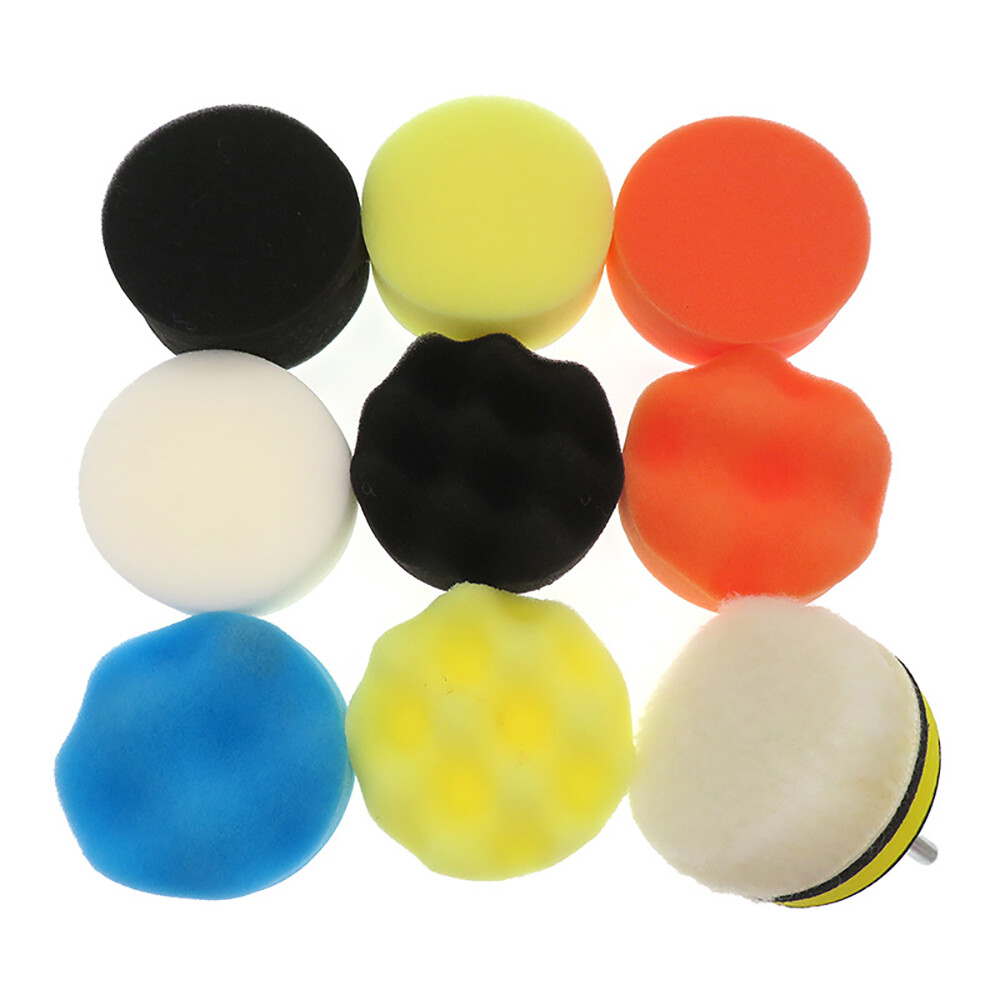 10pcs/set 80mm Car Polishing Sponge Auto Beauty Polishing Waxing Buffing Pads