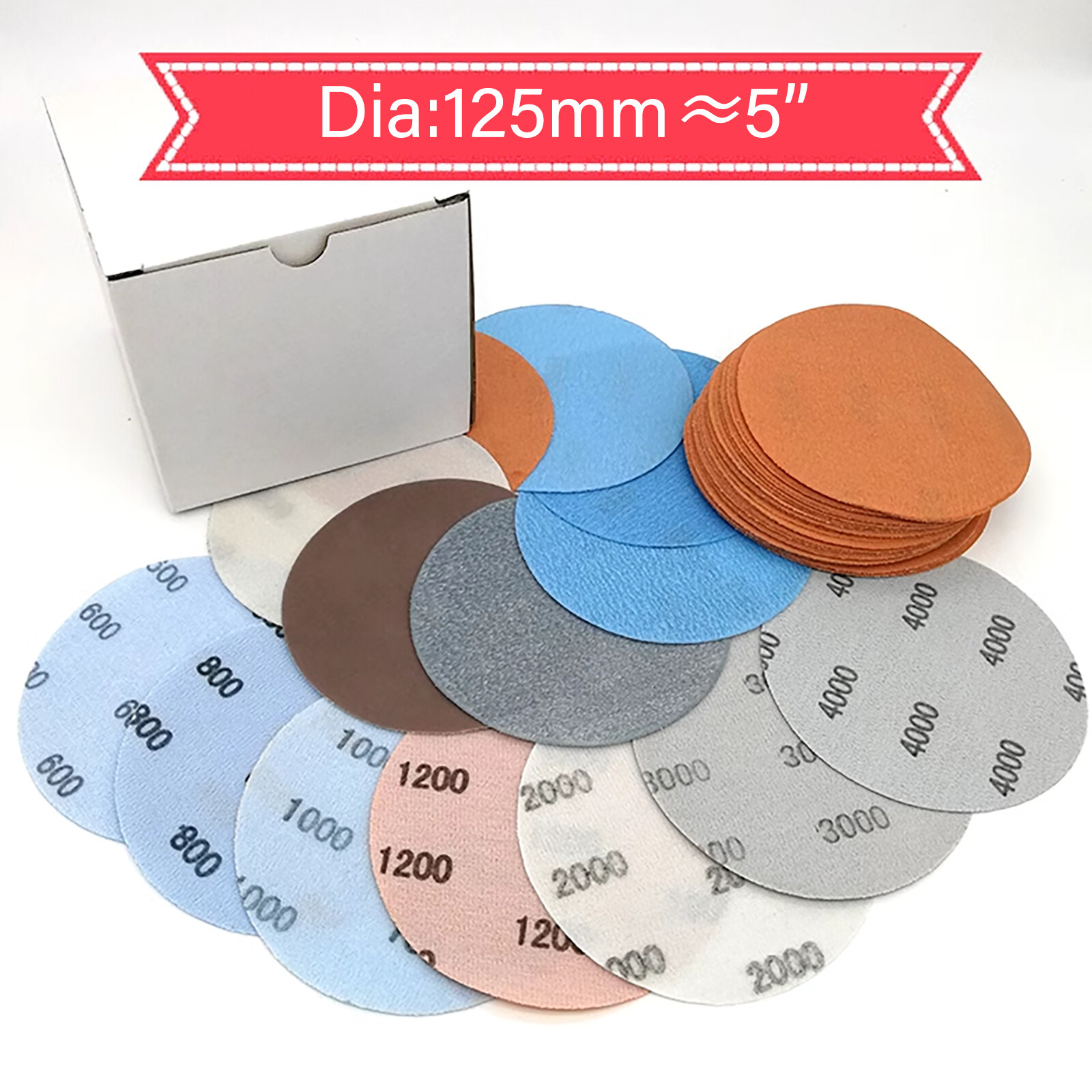 Sandpaper 600 To 5000 Mixed Grits Wood Metal Sanding Polishing Wet And Dry 125mm
