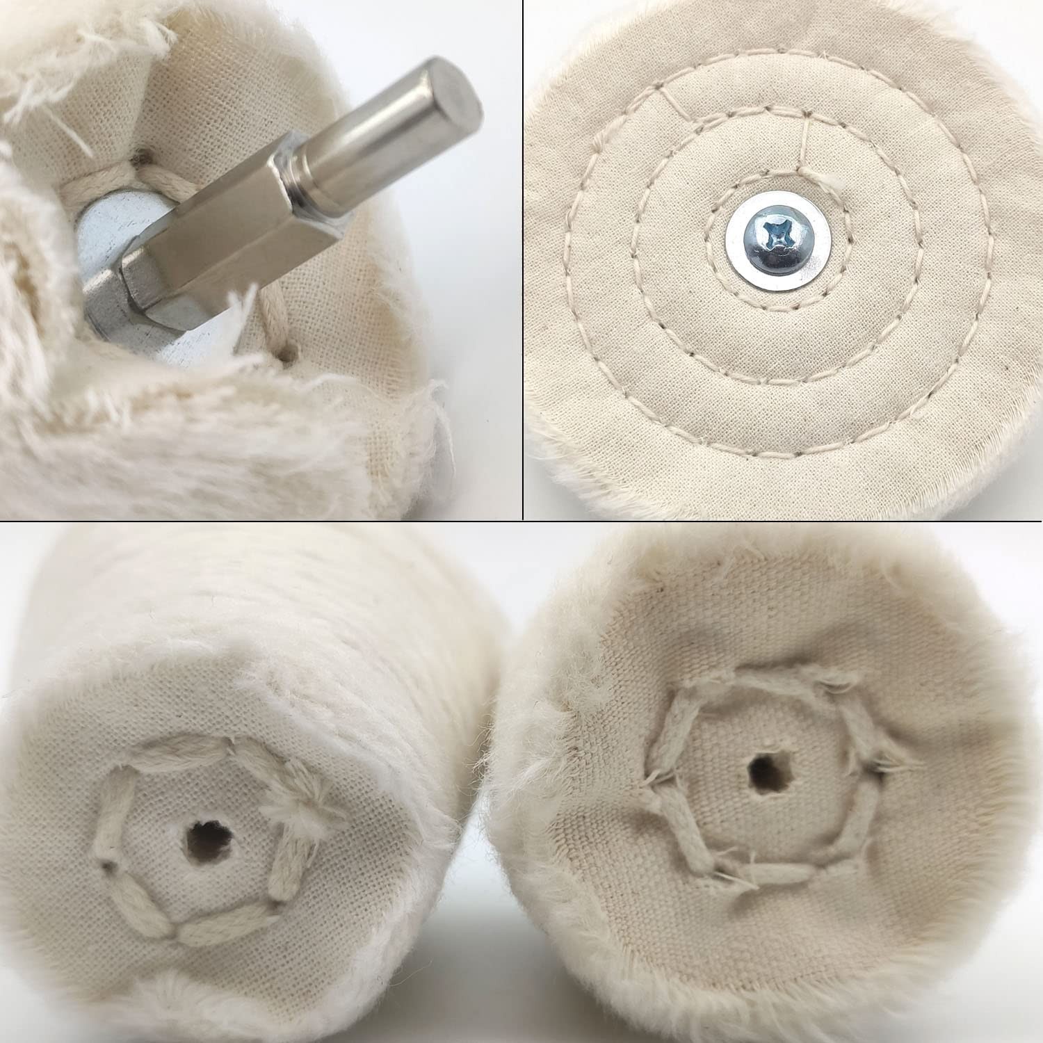 Professional Polishing Wheel Kit – 6 Cotton Buffing Tools for Electric Drills