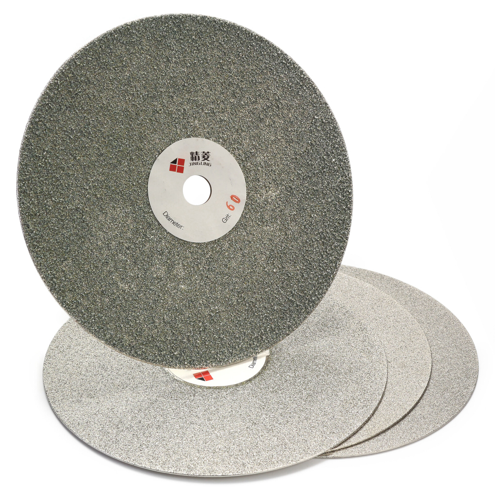 4 Pcs 6″ Grit 60-600-1200-3000Grit Diamond coated Flat Lap Disc Lapidary Sanding