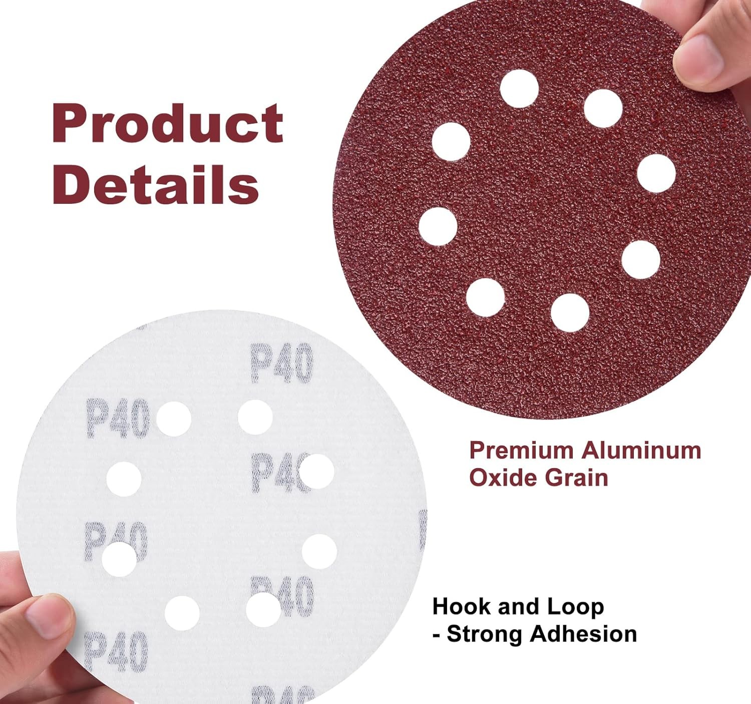 150 PCS Sanding Discs 5-Inch 8-Hole Aluminum Oxide Sandpaper for Woodworking Hoo