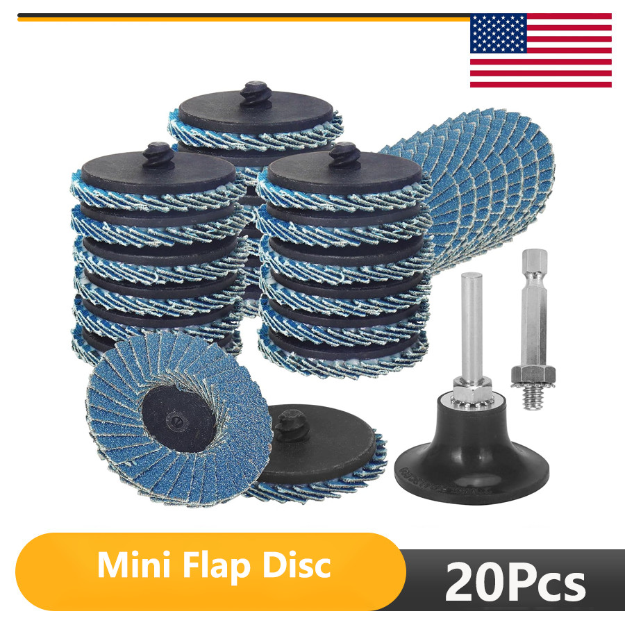 20Pcs 2″ Zirconia Mini Flap Disc Quick Change Sanding Disc Mix Include 40-120#