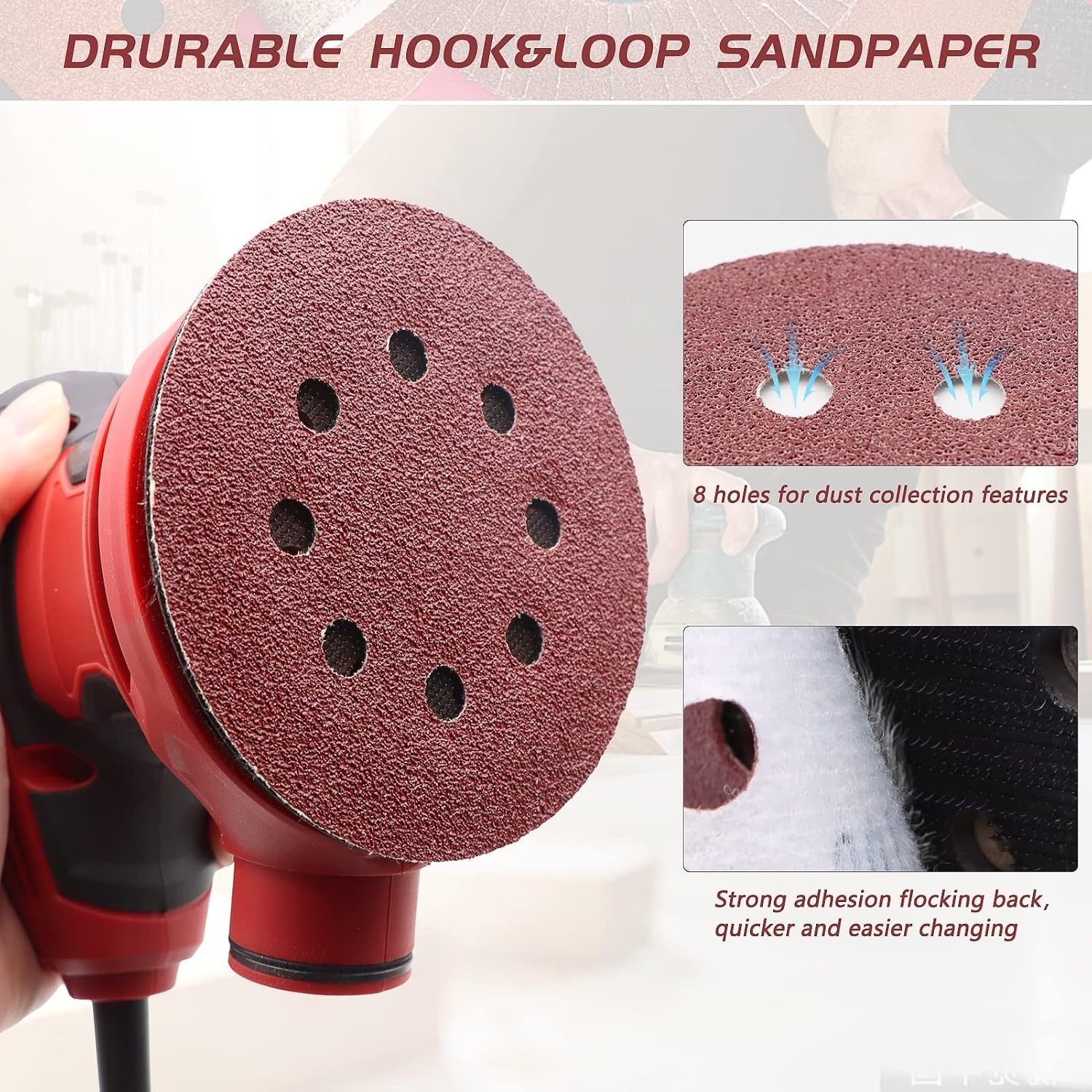 5 Inch 30 Pack Sanding Discs – Coarse 40 Grit Aluminum Oxide for Versatile Use