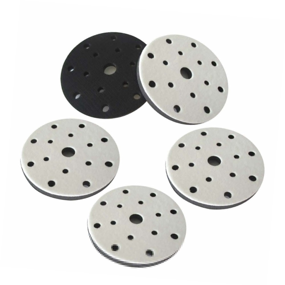5x 150mm 15 Hole Hook Loop Soft Foam Interface Pad Backing Pad Sanding Polishing