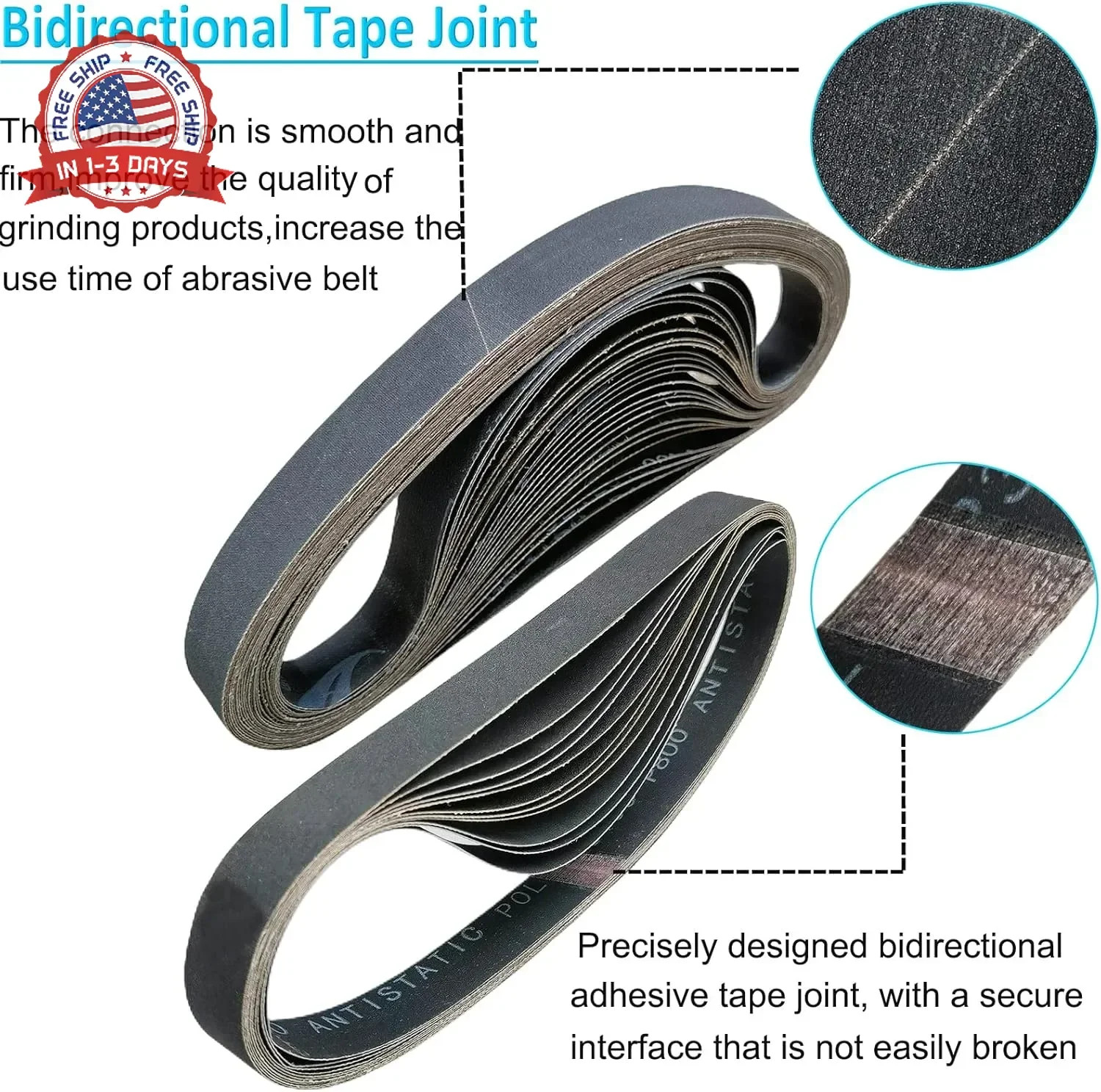 12 Pack 1 x 42 Inch Silicon Carbide Sanding Belts Assortment -120 240 400 600 80