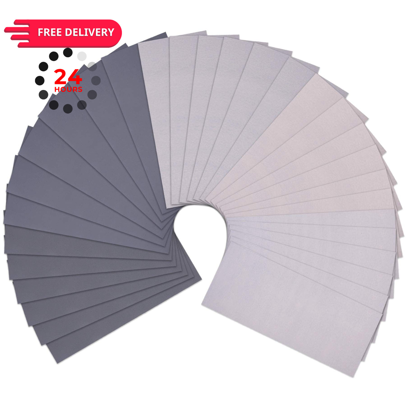 AUSTOR 30 Pieces Wet and Dry Sandpaper Fine Grit 2000 9 x 3.6 inches, Grey
