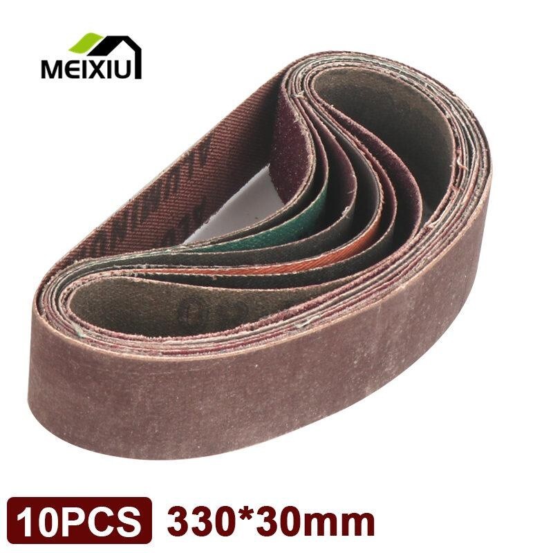 10PCS/Set 330*30mm Schleifbänder 120-1000 Grits weiches Metall Polierschleifpapi